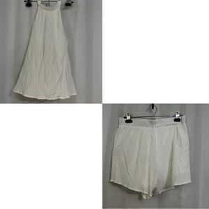 [no brand] Cream halter tank and short set
